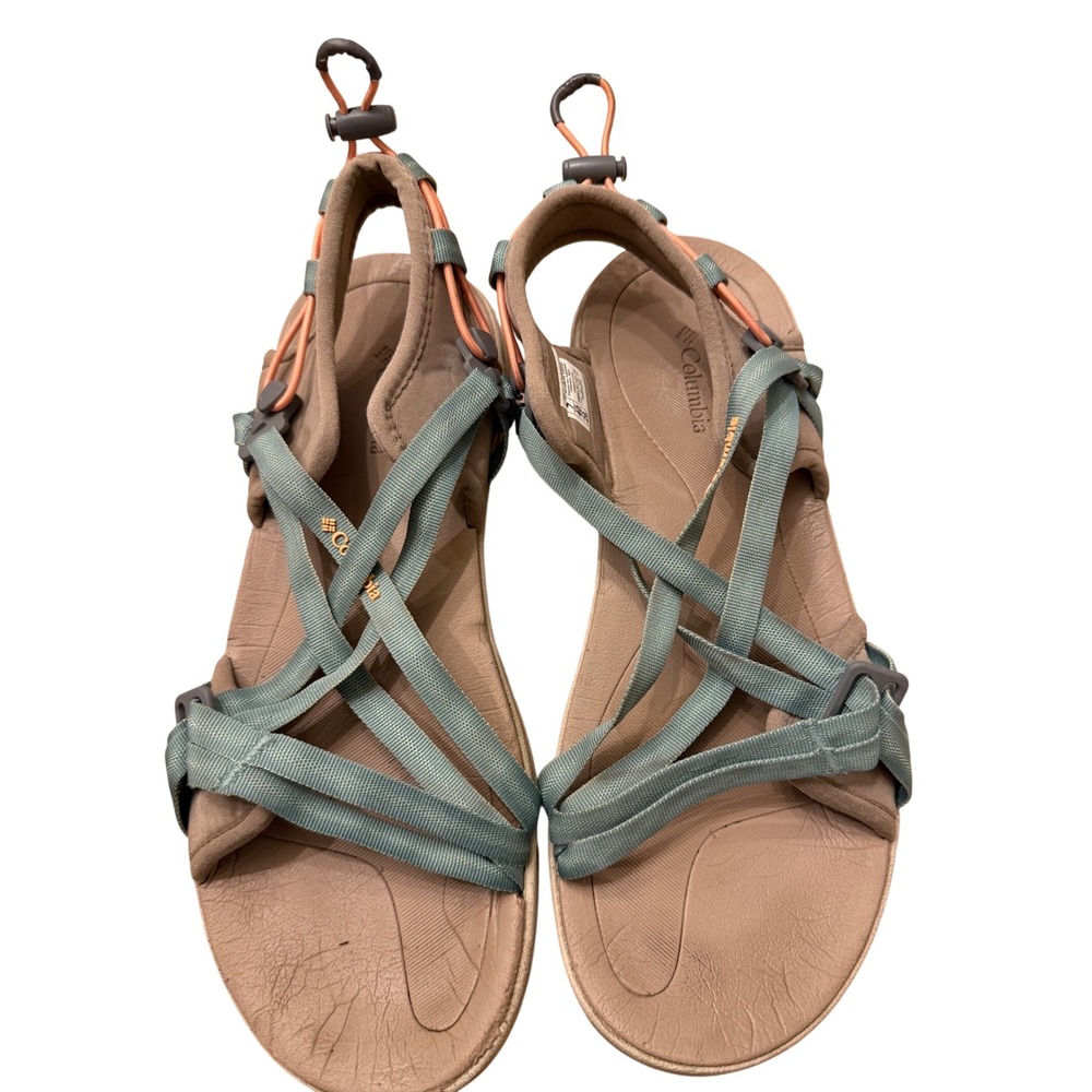 Columbia Kambi II Sandals Womens 9 Teal Blue Orange Strappy Hiking BL0102-258